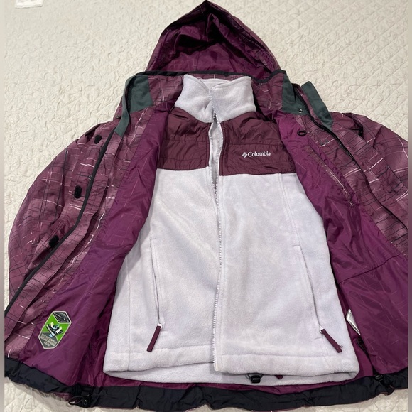 Columbia Waterproof Interchange Omni-Tech Bugaboo  Purple Jacket Women’s Size SM - Picture 6 of 14